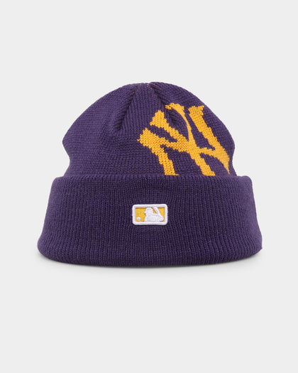 New Era New York Yankees Sunset Purple Knit Thin Beanie Purple