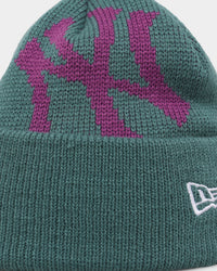 New Era New York Yankees Sunset Logo Knit Thin Beanie Green
