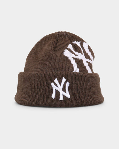 New Era New York Yankees Sunset Brown Knit Thin Beanie Walnut/White