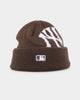 New Era New York Yankees Sunset Brown Knit Thin Beanie Walnut/White