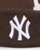 New Era New York Yankees Sunset Brown Knit Thin Beanie Walnut/White