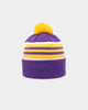 New Era Los Angeles Lakers Stripe Cuff Knit Medium Beanie Original Team Colours