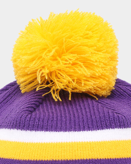 New Era Los Angeles Lakers Stripe Cuff Knit Medium Beanie Original Team Colours
