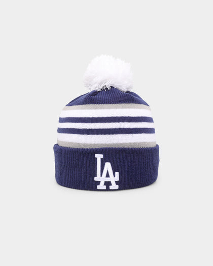 New Era Los Angeles Dodgers Stripe Cuff Knit Medium Beanie Original Team Colours