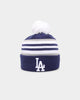 New Era Los Angeles Dodgers Stripe Cuff Knit Medium Beanie Original Team Colours
