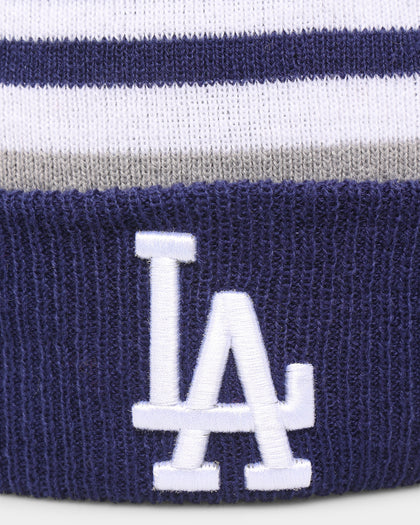 New Era Los Angeles Dodgers Stripe Cuff Knit Medium Beanie Original Team Colours
