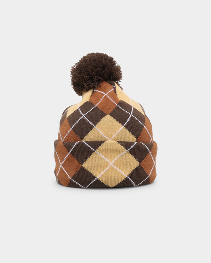 New Era Los Angeles Dodgers 'Argyle' Knit Medium Pom Beanie Coffee