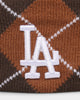 New Era Los Angeles Dodgers 'Argyle' Knit Medium Pom Beanie Coffee