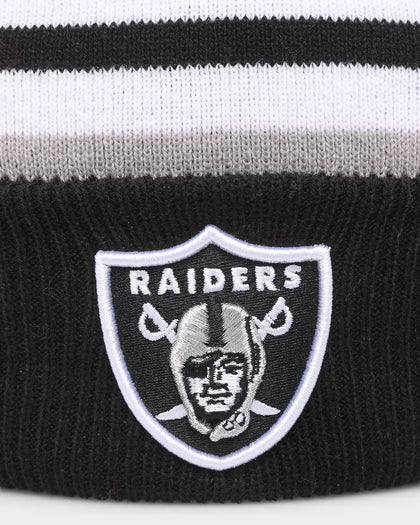 New Era Las Vegas Raiders Stripe Cuff Knit Medium Beanie Original Team Colours