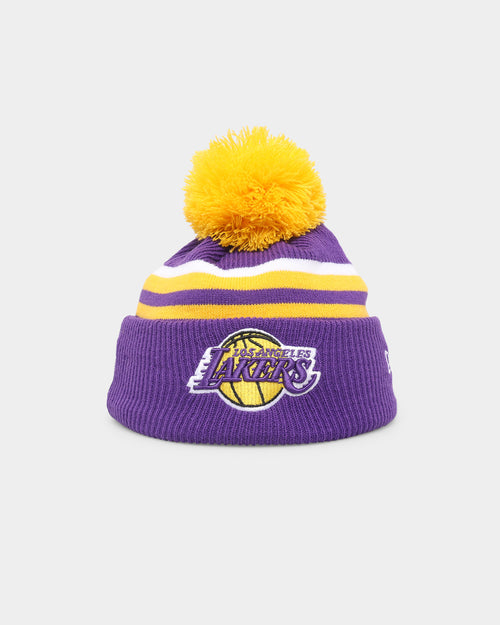 New Era Kids' Los Angeles Lakers Stripe Cuff Knit Beanie Original Team Colours
