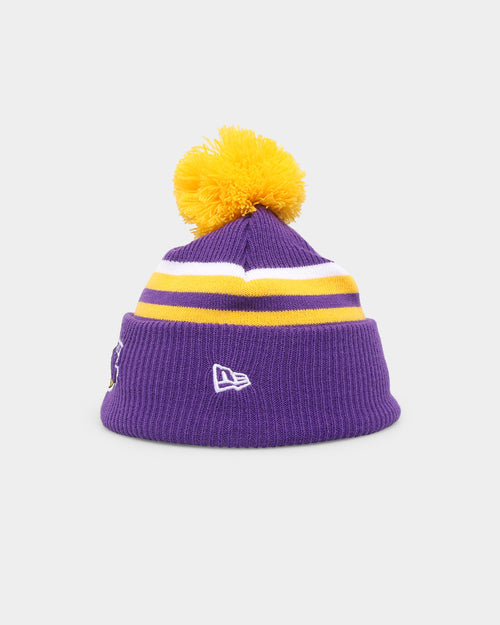 New Era Kids' Los Angeles Lakers Stripe Cuff Knit Beanie Original Team Colours