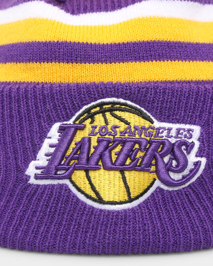 New Era Kids' Los Angeles Lakers Stripe Cuff Knit Beanie Original Team Colours