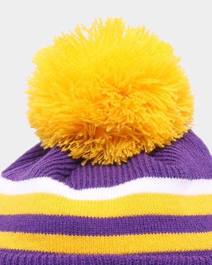New Era Kids' Los Angeles Lakers Stripe Cuff Knit Beanie Original Team Colours