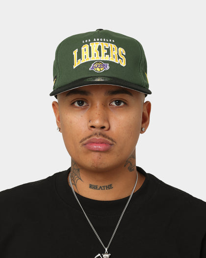 New Era Los Angeles Lakers 'Stencil Script' Golfer Snapback Cilantro Green/Black