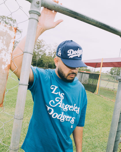New Era Los Angeles Dodgers Script Appliqué Golfer Snapback Original Team Colours