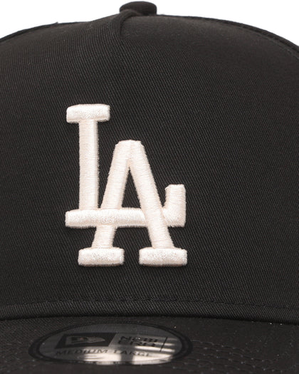 New Era Los Angeles Dodgers Black Ivory Patch 9FORTY K-Frame Snapback Black/Ivory