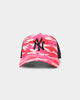 New Era New York Yankees 'Pink Camo' 9FORTY  A-Frame Trucker Snapback Pink Camo