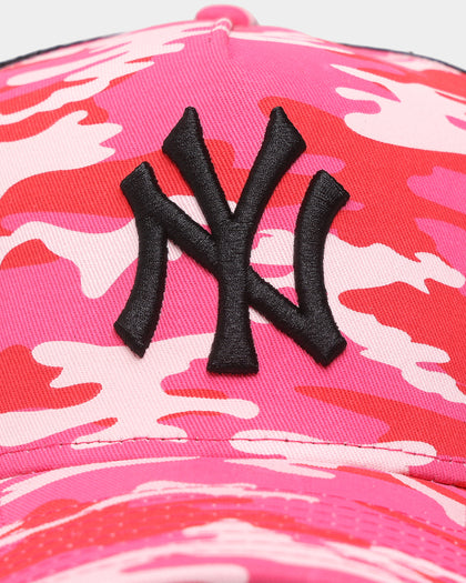 New Era New York Yankees 'Pink Camo' 9FORTY  A-Frame Trucker Snapback Pink Camo