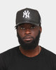 New Era New York Yankees 'PU Leather' 9FORTY A-Frame Trucker Snapback Black Leather