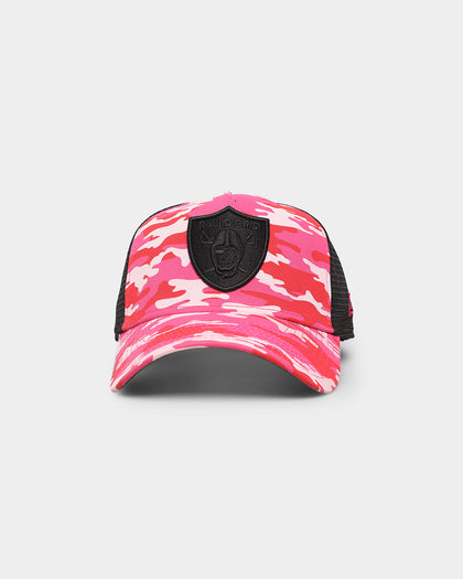 New Era Las Vegas Raiders 'Pink Camo' 9FORTY  A-Frame Trucker Snapback Pink Camo