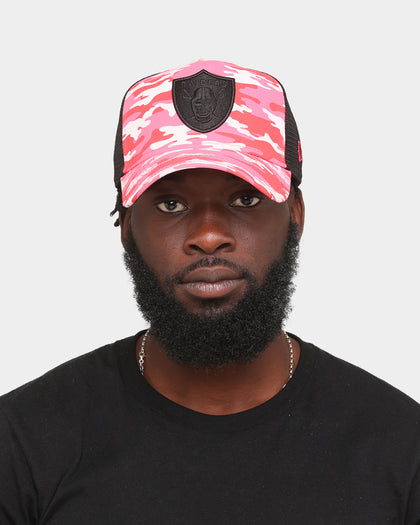 New Era Las Vegas Raiders 'Pink Camo' 9FORTY  A-Frame Trucker Snapback Pink Camo