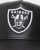 New Era Las Vegas Raiders 'PU Leather' 9FORTY A-Frame Trucker Snapback Black Leather