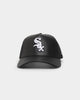 New Era Chicago White Sox 'PU Leather' 9FORTY A-Frame Trucker Snapback Black Leather