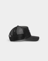 New Era Chicago White Sox 'PU Leather' 9FORTY A-Frame Trucker Snapback Black Leather