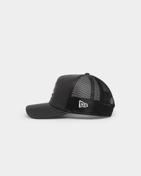 New Era Chicago White Sox 'PU Leather' 9FORTY A-Frame Trucker Snapback Black Leather