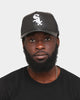New Era Chicago White Sox 'PU Leather' 9FORTY A-Frame Trucker Snapback Black Leather