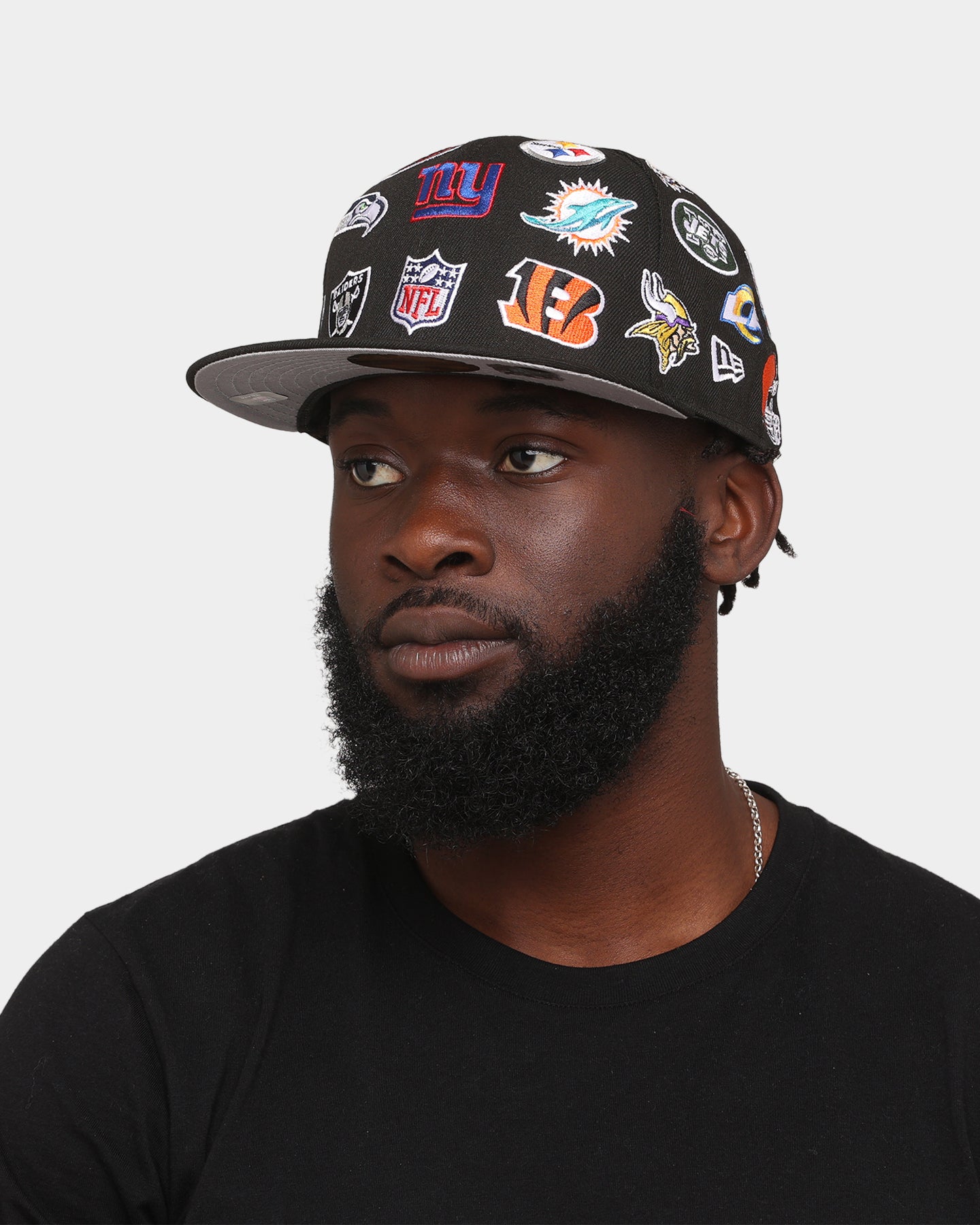 New Era NFL 'Team All Over' 59FIFTY Fitted Black | Culture Kings US