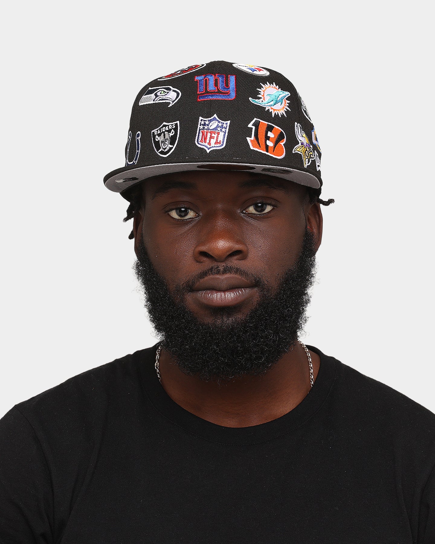 New Era NFL 'Team All Over' 59FIFTY Fitted Black | Culture Kings US