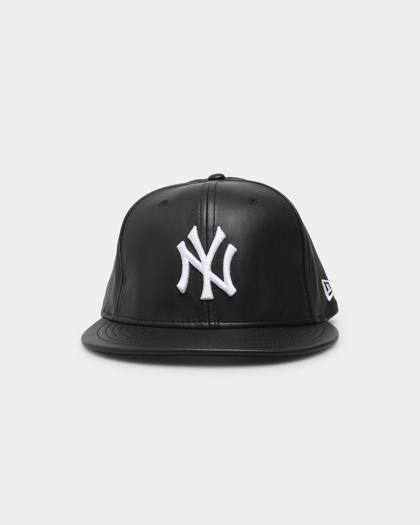 New Era New York Yankees 'PU Leather' 59FIFTY Fitted Black Leather