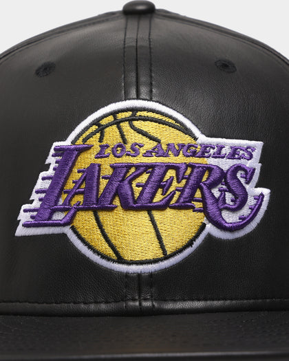 New Era Los Angeles Lakers 'PU Leather' 59FIFTY Fitted Black Leather