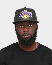 New Era Los Angeles Lakers 'PU Leather' 59FIFTY Fitted Black Leather