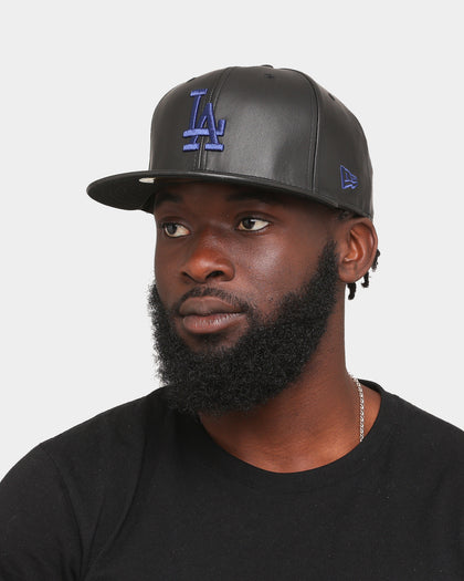New Era Los Angeles Dodgers 'PU Leather' 59FIFTY Fitted Black Leather