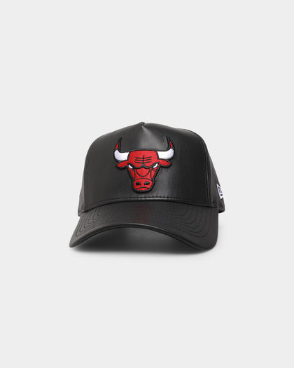 New Era Chicago Bulls 'PU Leather' 9FORTY K-Frame Strapback Black Leather