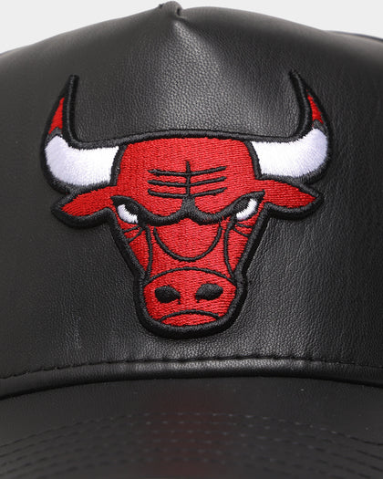 New Era Chicago Bulls 'PU Leather' 9FORTY K-Frame Strapback Black Leather