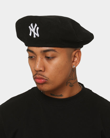 New Era New York Yankees 'Black Melton Wool' Beret Black/White