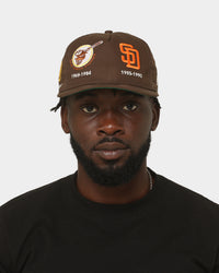 New Era San Diego Padres 'Logo Evolution' Golfer Snapback Collection Brown