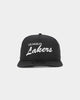 New Era Los Angeles Lakers 'Black Chrome Script' Prolight Old Golfer Snapback Black