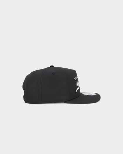 New Era Los Angeles Lakers 'Black Chrome Script' Prolight Old Golfer Snapback Black