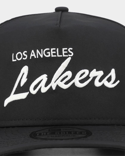 New Era Los Angeles Lakers 'Black Chrome Script' Prolight Old Golfer Snapback Black