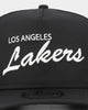 New Era Los Angeles Lakers 'Black Chrome Script' Prolight Old Golfer Snapback Black