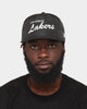 New Era Los Angeles Lakers 'Black Chrome Script' Prolight Old Golfer Snapback Black