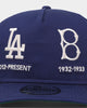 New Era Los Angeles Dodgers 'Logo Evolution' Golfer Snapback Golfer Collection Dark Royal