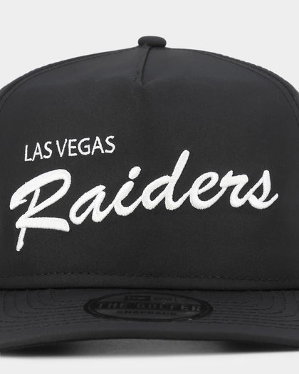New Era Las Vegas Raiders 'Black Chrome Script' Prolight Old Golfer Snapback Black