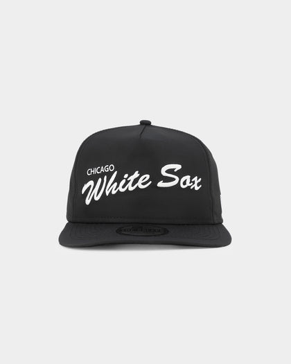 New Era Chicago White Sox 'Black Chrome Script' Prolight Old Golfer Snapback Black
