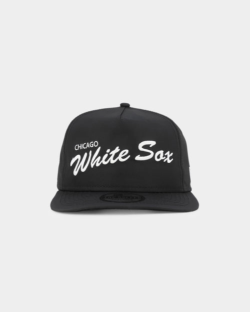 New Era Chicago White Sox 'Black Chrome Script' Prolight Old Golfer Snapback Black