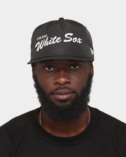 New Era Chicago White Sox 'Black Chrome Script' Prolight Old Golfer Snapback Black